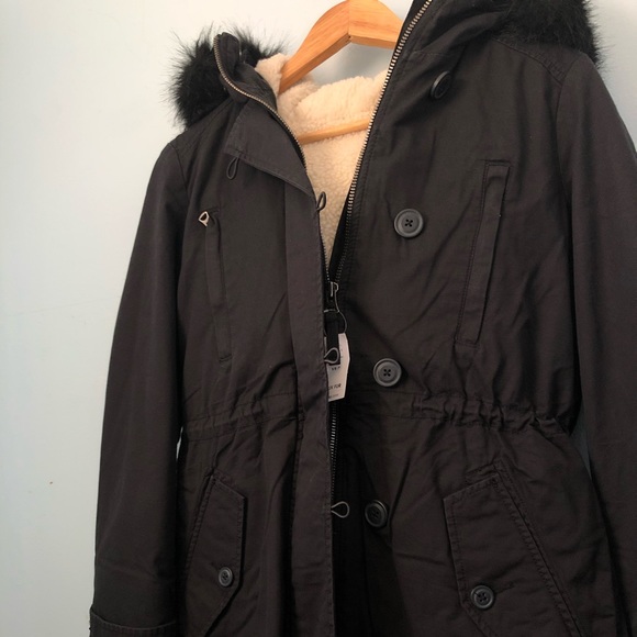 GAP 2-In-1 Hooded Parka Winter Coat Black NWT - Picture 5 of 7